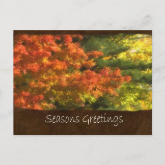 Cartão Postal De Festividades Folhas de Outono 7 Saudações de Temporadas