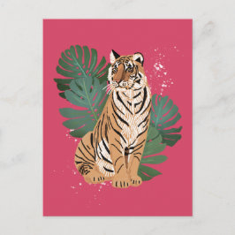 Cartão Postal De Festividades Folhas de Tigre de Ano Novo Chinês