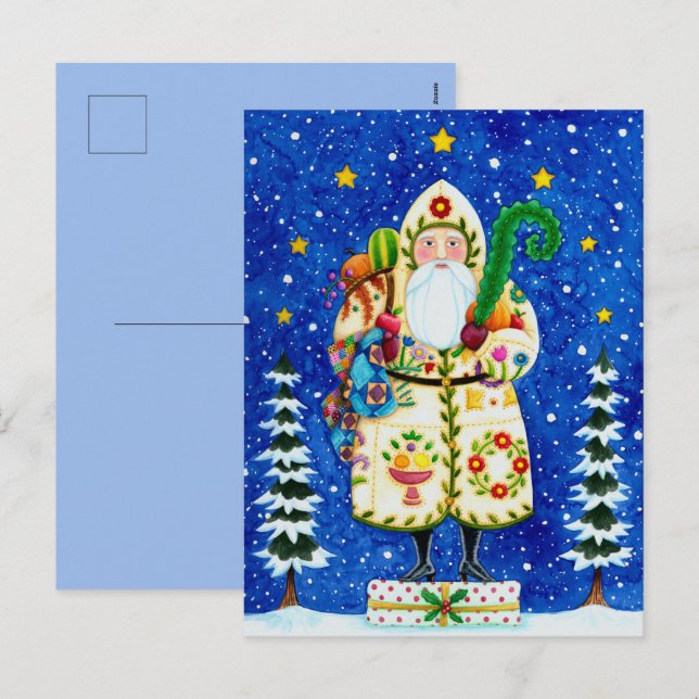 CARTÃO POSTAL DE FESTIVIDADES FOLKART BALTIMORE QUILADO PAI NATAL PRIMITIVO (Frente/Verso)