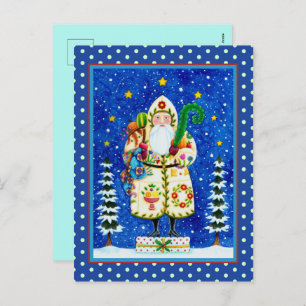 CARTÃO POSTAL DE FESTIVIDADES FOLKART BALTIMORE QUILADO PAI NATAL PRIMITIVO