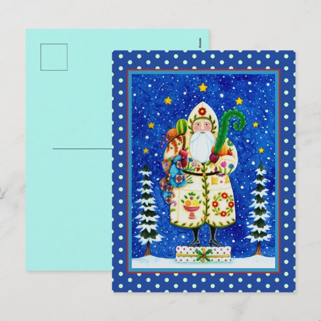 CARTÃO POSTAL DE FESTIVIDADES FOLKART BALTIMORE QUILADO PAI NATAL PRIMITIVO (Frente/Verso)