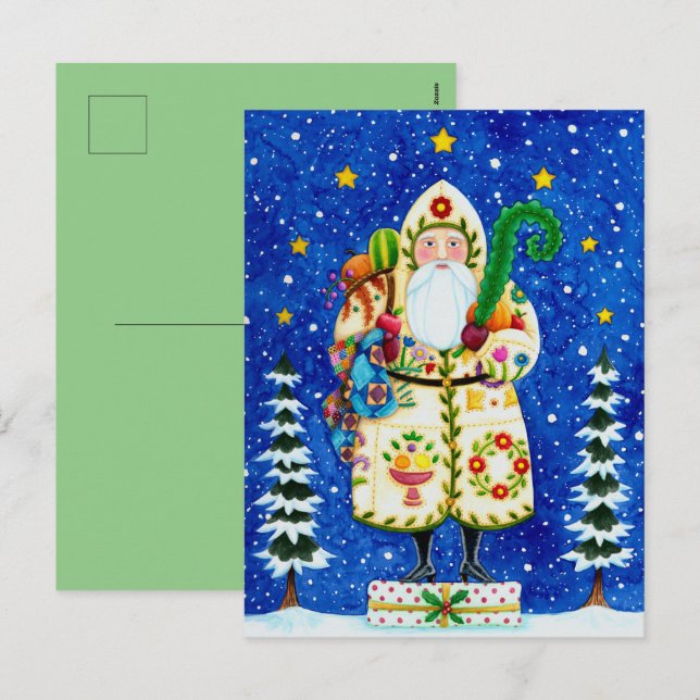 CARTÃO POSTAL DE FESTIVIDADES FOLKART BALTIMORE QUILADO PAI NATAL PRIMITIVO (Frente/Verso)