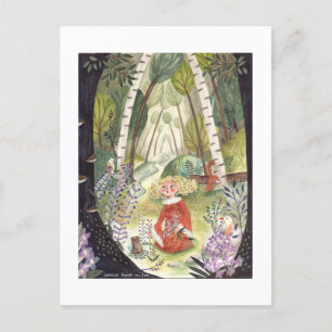 Cartão Postal De Festividades Folktale Fairytale   Floresta de Lilacs   Verde