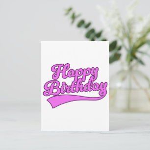 Cartão Postal De Festividades Fonte vintage de Feliz Aniversário