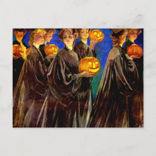 Cartão Postal De Festividades Formandos da Escola de Bruxas de Halloween