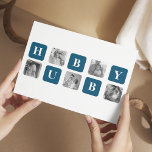 Cartão Postal De Festividades Foto Azul de Colagem Moderna Melhor Hubby Nunca Pr<br><div class="desc">O "Modern Collage Photo Best Hubby Ever Gift" é um presente personalizado de fotos que mostra uma coleção de fotos com os melhores momentos compartilhados entre você e seu amado marido. Esta versão em particular apresenta um tema azul, fazer e adição contemporânea a qualquer decoração.Este presente é perfeito para ocasiões...</div>