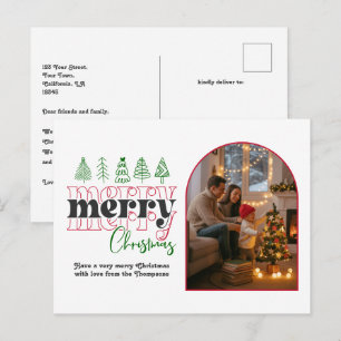 Cartão Postal De Festividades Foto Clássica de Arco de Natal com Cana de Açúcar