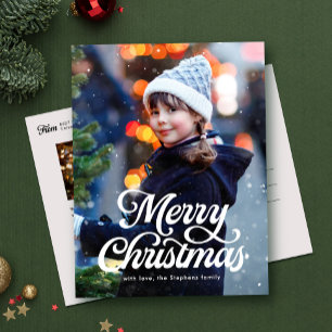 Cartão Postal De Festividades Foto clássica de segundo de feliz natal