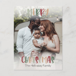 Cartão Postal De Festividades Foto Colorida de Cheio Negra de Natal Casual