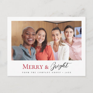 Cartão Postal De Festividades Foto da Equipe de Negócios de Natal Alegre e Brilh