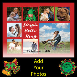 Cartão Postal De Festividades Foto da família de 8 imagens ✨ Colagem Natal hoho