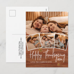 Cartão Postal De Festividades Foto da família de Ação de Graças Moderna e Simple