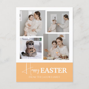 Cartão Postal De Festividades Foto da família de Felzs pascoa Elegante Modern Sc