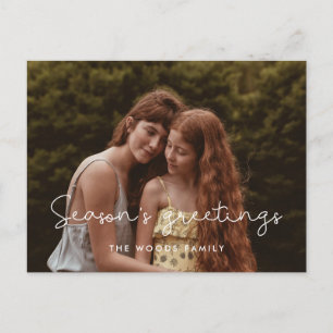 Cartão Postal De Festividades Foto da família de Saudações da Feira