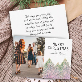 Cartão Postal De Festividades Foto da Família de Snowflake Felry Christmas Scrip