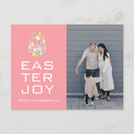 Cartão Postal De Festividades Foto da família Easter Eggs, Bênçãos de Páscoa Ele