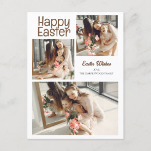 Cartão Postal De Festividades Foto da família Easter Eggs, Bênçãos de Páscoa Ele