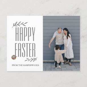 Cartão Postal De Festividades Foto da família Easter Eggs, Bênçãos de Páscoa Ele