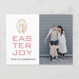 Cartão Postal De Festividades Foto da família Easter Eggs, Bênçãos de Páscoa Ele