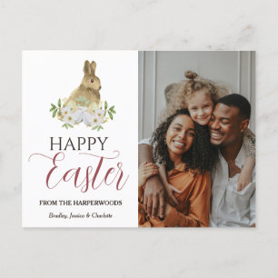Cartão Postal De Festividades Foto da família Easter Eggs, Bênçãos de Páscoa Ele