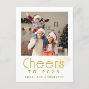Cartão Postal De Festividades Foto da família Elegant Modern Feliz ano novo 2026