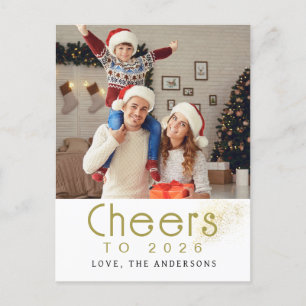Cartão Postal De Festividades Foto da família Elegant Modern Feliz ano novo 2026