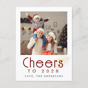 Cartão Postal De Festividades Foto da família Elegant Modern Feliz ano novo 2026