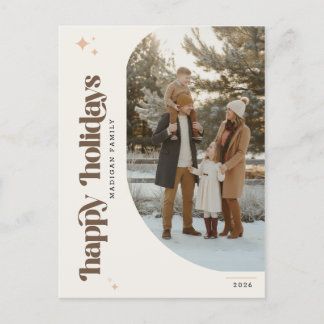 Cartão Postal De Festividades Foto da Família Moderna Feliz Natal Natal Antigo