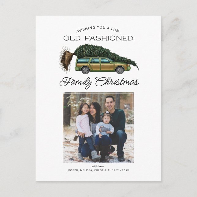 Cartão Postal De Festividades Foto da família natalícia da National Lampoon (Frente)