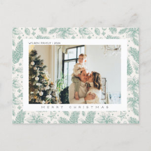 Cartão Postal De Festividades Foto da família natalícia de alegria do Natal