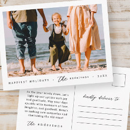 Cartão Postal De Festividades Foto da família personalizada simples e minimalist
