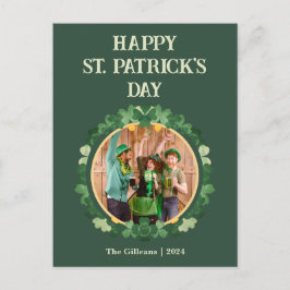Cartão Postal De Festividades Foto da Família Shamrocks de Dia de São Patrício F