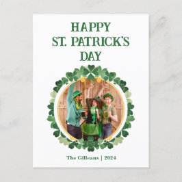 Cartão Postal De Festividades Foto da Família Shamrocks de Dia de São Patrício F