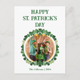 Cartão Postal De Festividades Foto da Família Shamrocks de Dia de São Patrício F