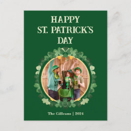 Cartão Postal De Festividades Foto da Família Shamrocks de Dia de São Patrício F