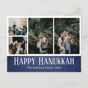 Cartão Postal De Festividades Foto da família Simple Elegant Happy Hanukkah