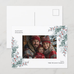 Cartão Postal De Festividades Foto da Folhagem de Natal