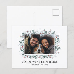 Cartão Postal De Festividades Foto da Folhagem de Natal