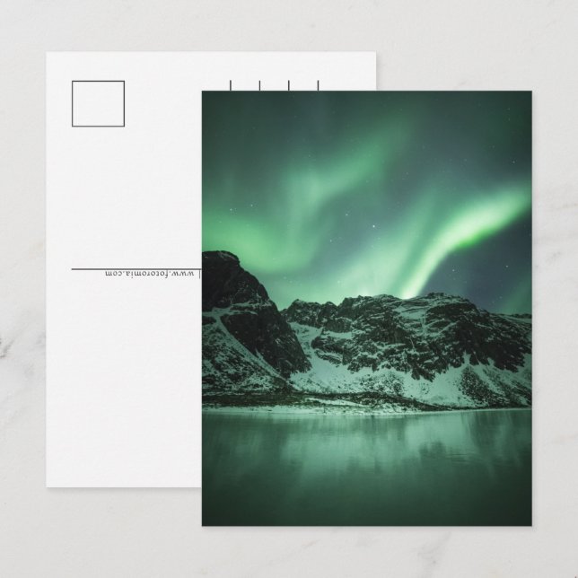 Cartão Postal De Festividades Foto das luzes do norte (Frente/Verso)