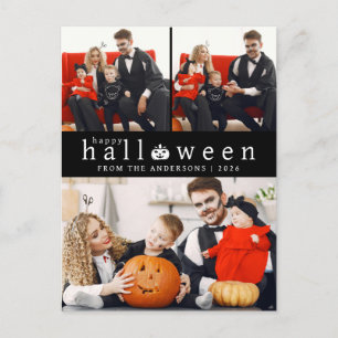 Cartão Postal De Festividades Foto de 3 Halloween feliz, moderno minimalista e f