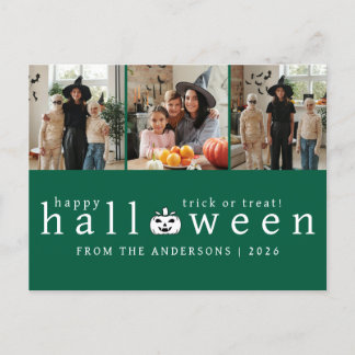 Cartão Postal De Festividades Foto de 3 Halloween feliz, moderno minimalista e f