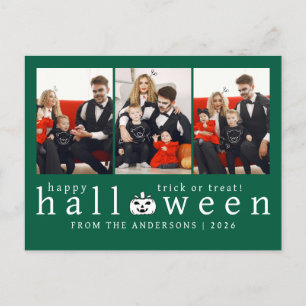 Cartão Postal De Festividades Foto de 3 Halloween feliz, moderno minimalista e f