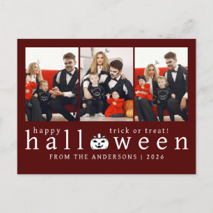 Cartão Postal De Festividades Foto de 3 Halloween feliz, moderno minimalista e f