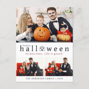 Cartão Postal De Festividades Foto de 3 Halloween feliz, moderno minimalista e f