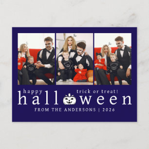 Cartão Postal De Festividades Foto de 3 Halloween feliz, moderno minimalista e f