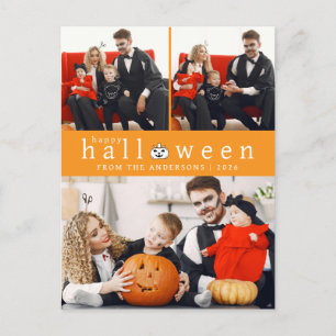 Cartão Postal De Festividades Foto de 3 Halloween feliz, moderno minimalista e f