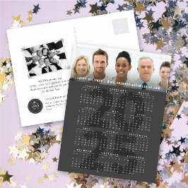 Cartão Postal De Festividades Foto de Ano Novo do Calendário Minimalista Moderno