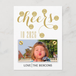 Cartão Postal De Festividades Foto de Ano Novo do moderno aplauso para bolas de