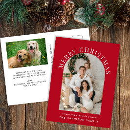 Cartão Postal De Festividades Foto de Arch Elegante Feliz Natal Vermelho