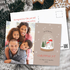 Cartão Postal De Festividades Foto de Bola de Neve Festiva Alegria de Natal